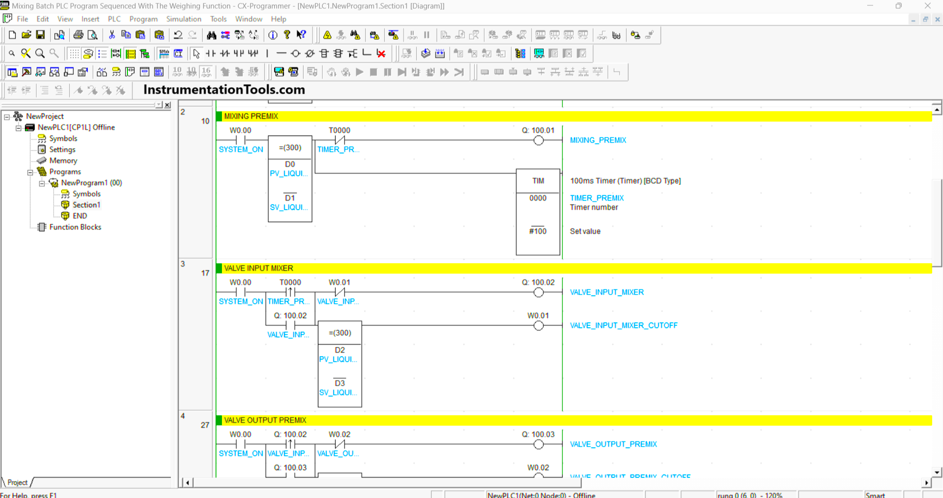 PLC sequential control logic