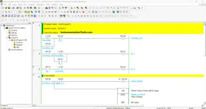 Star-Delta PLC programming with 1 button