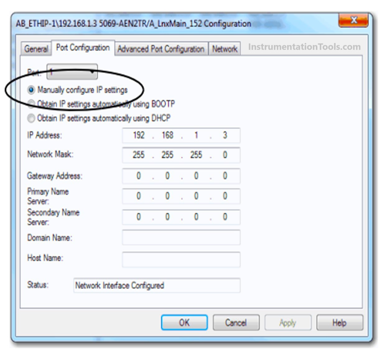 IP Address Configuration in Allen Bradley PLC