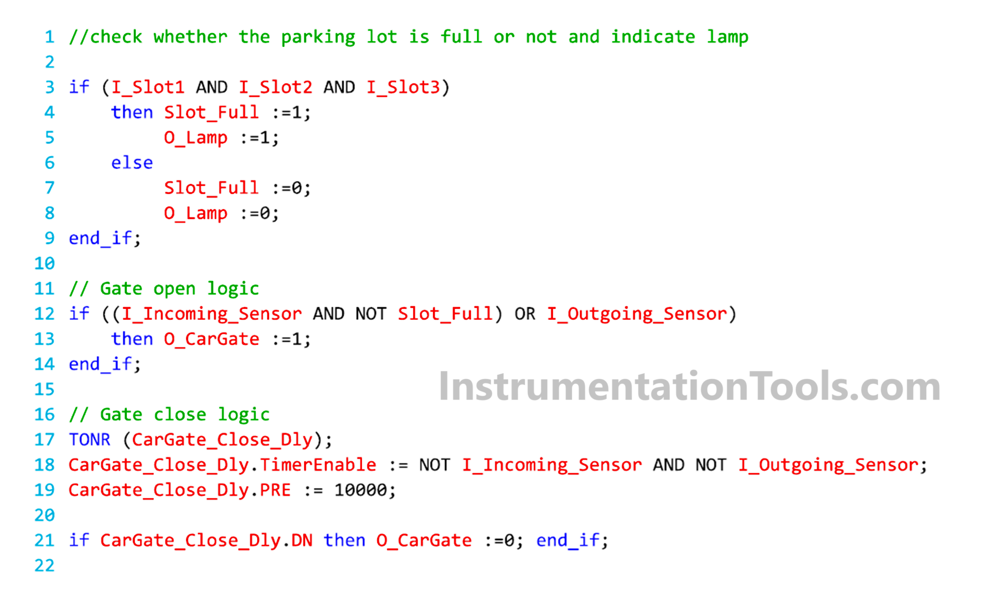 Structured Text in PLC: Parking Information Systems