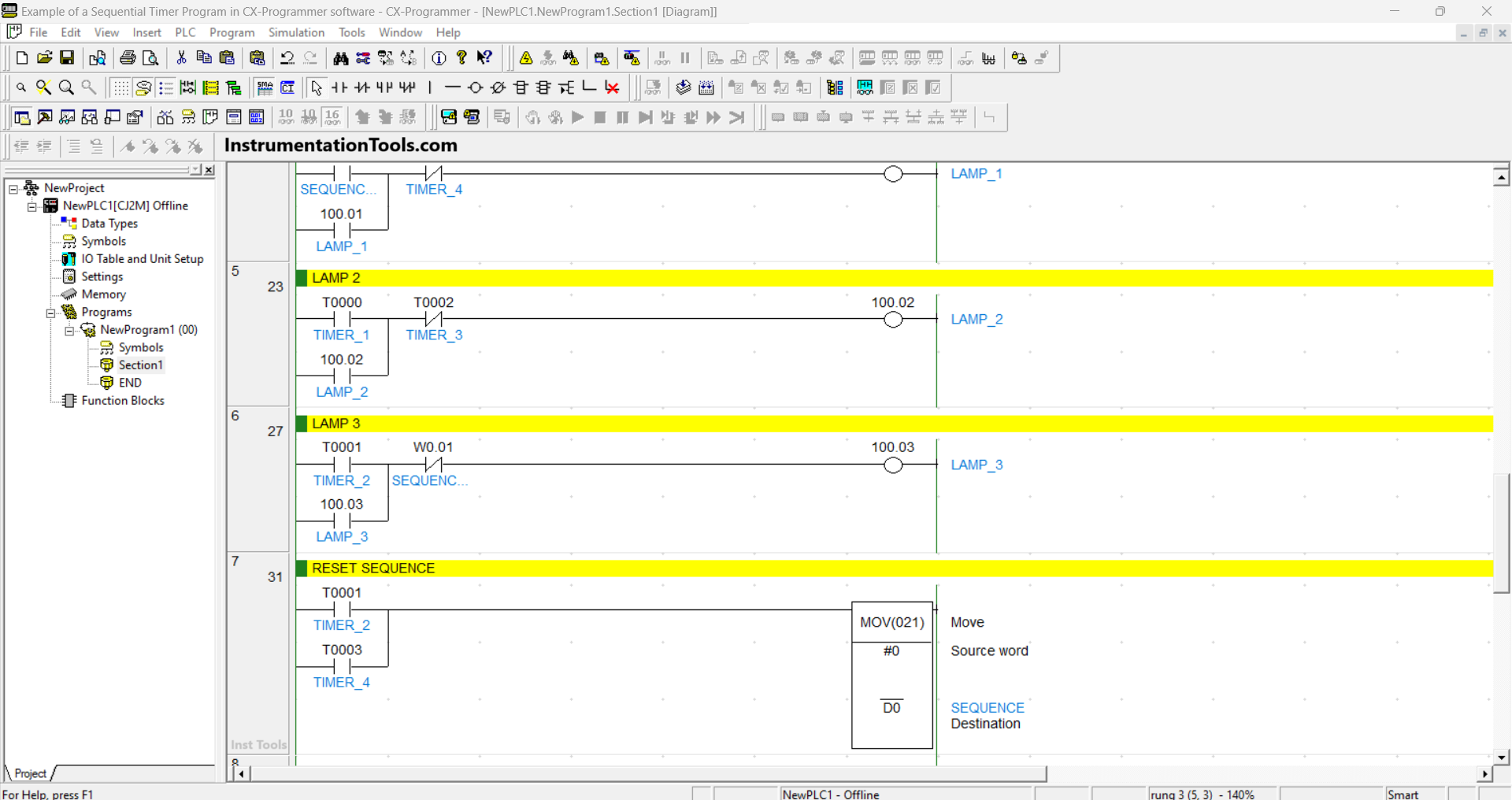 PLC Example with 10-Second Delay