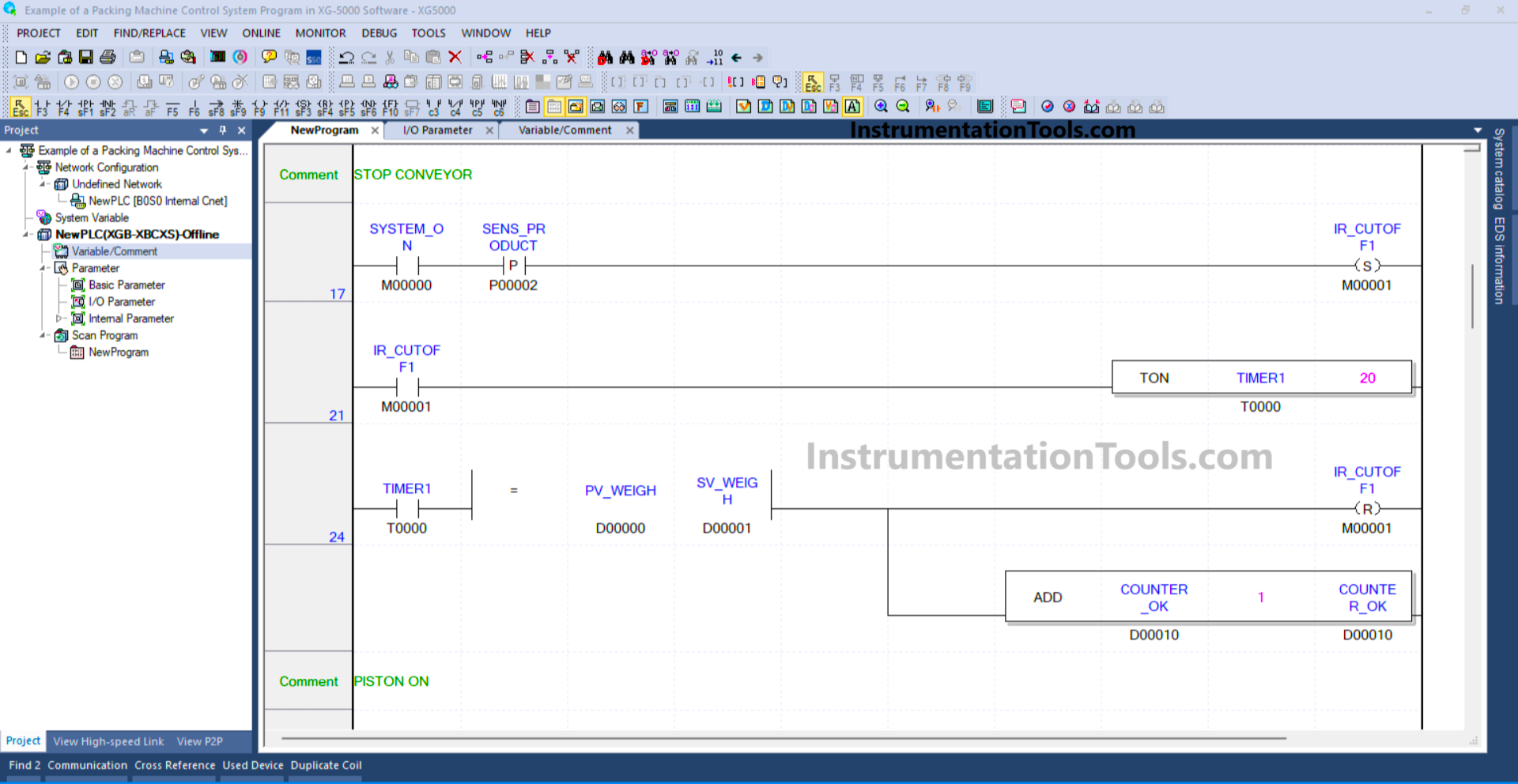 PLC Packing Machine Control Program