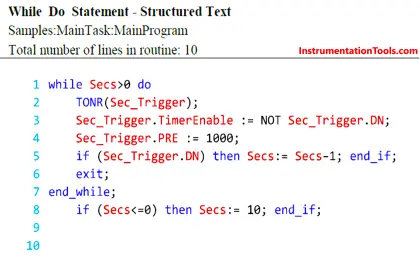 While Do Statement in Structured Text PLC Program