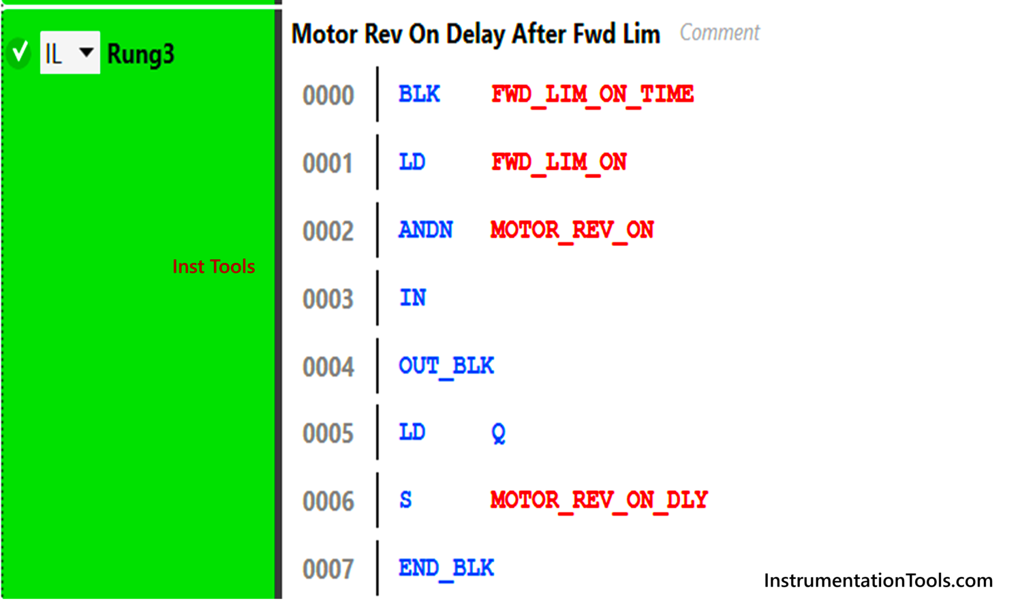Code Plc Reverse PLC Instruction List for Motor Reverse and Forward Direction