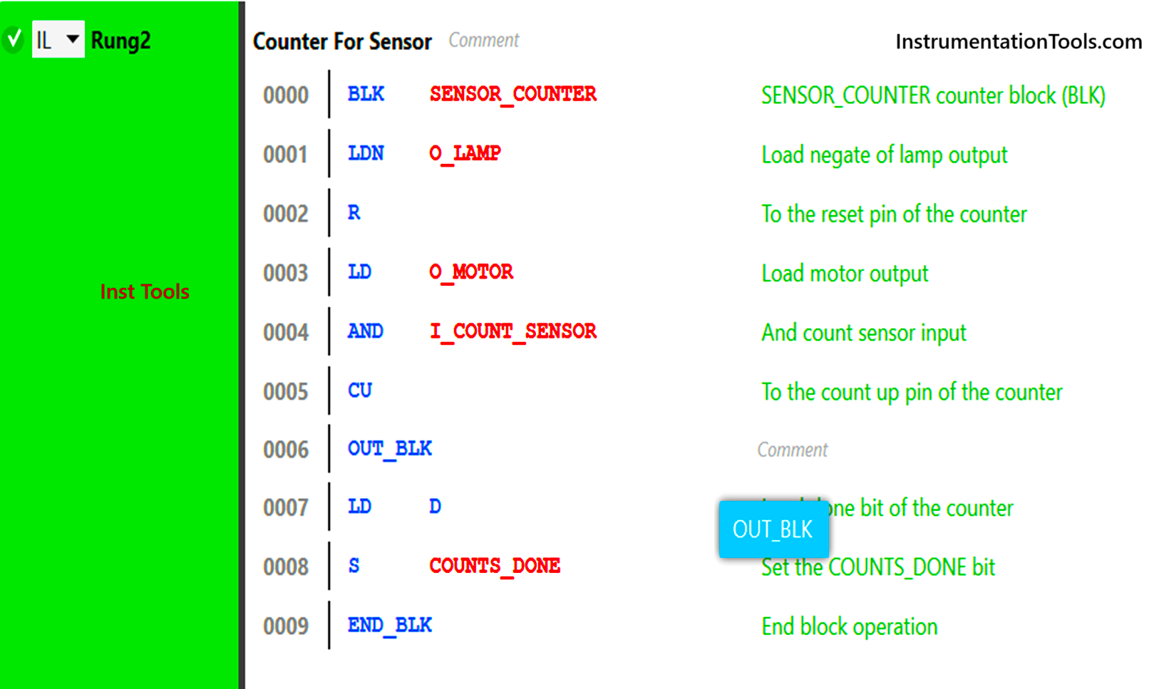 PLC Instruction List Code