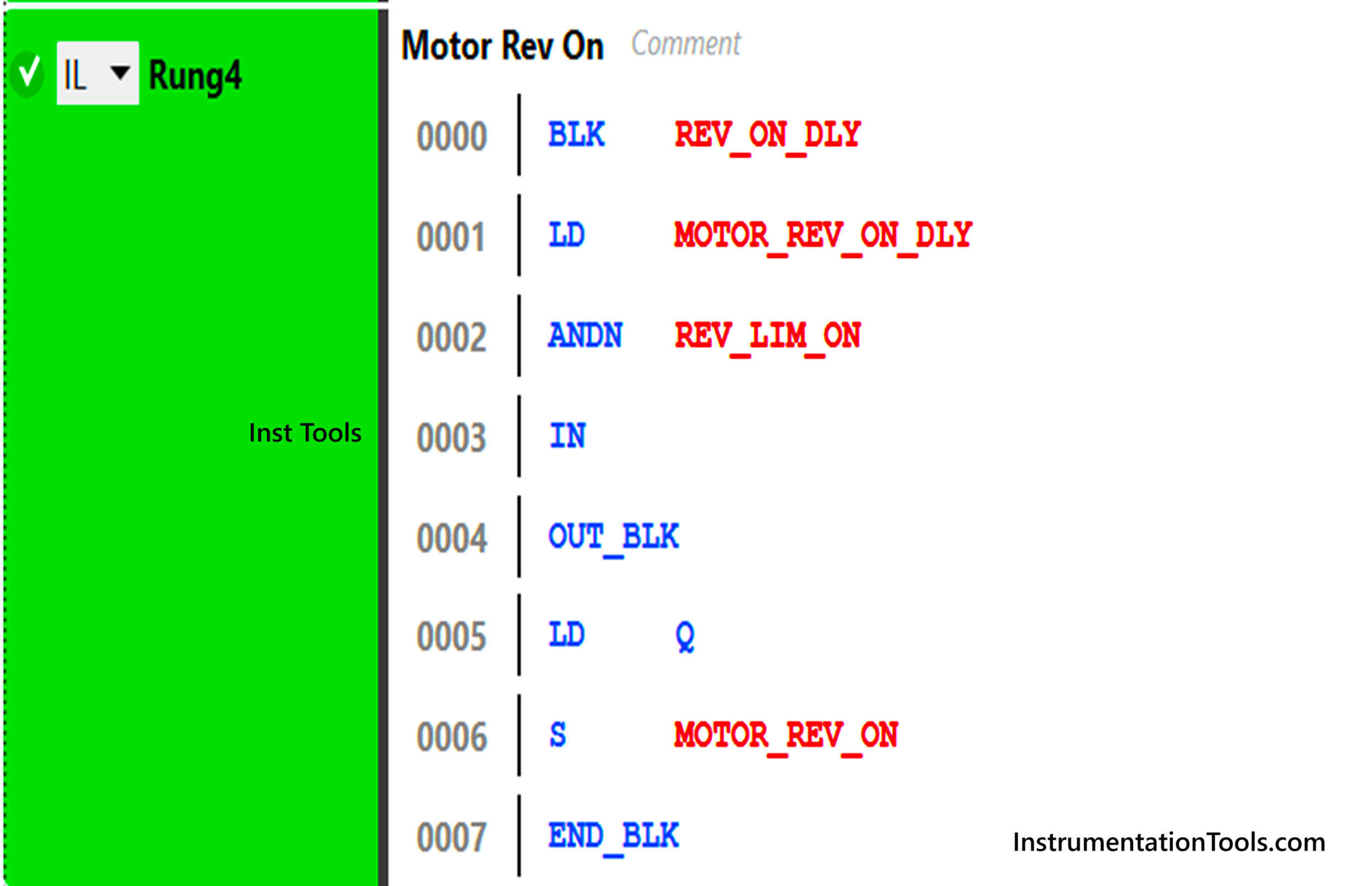 PLC ladder logic vs instruction list for motor control