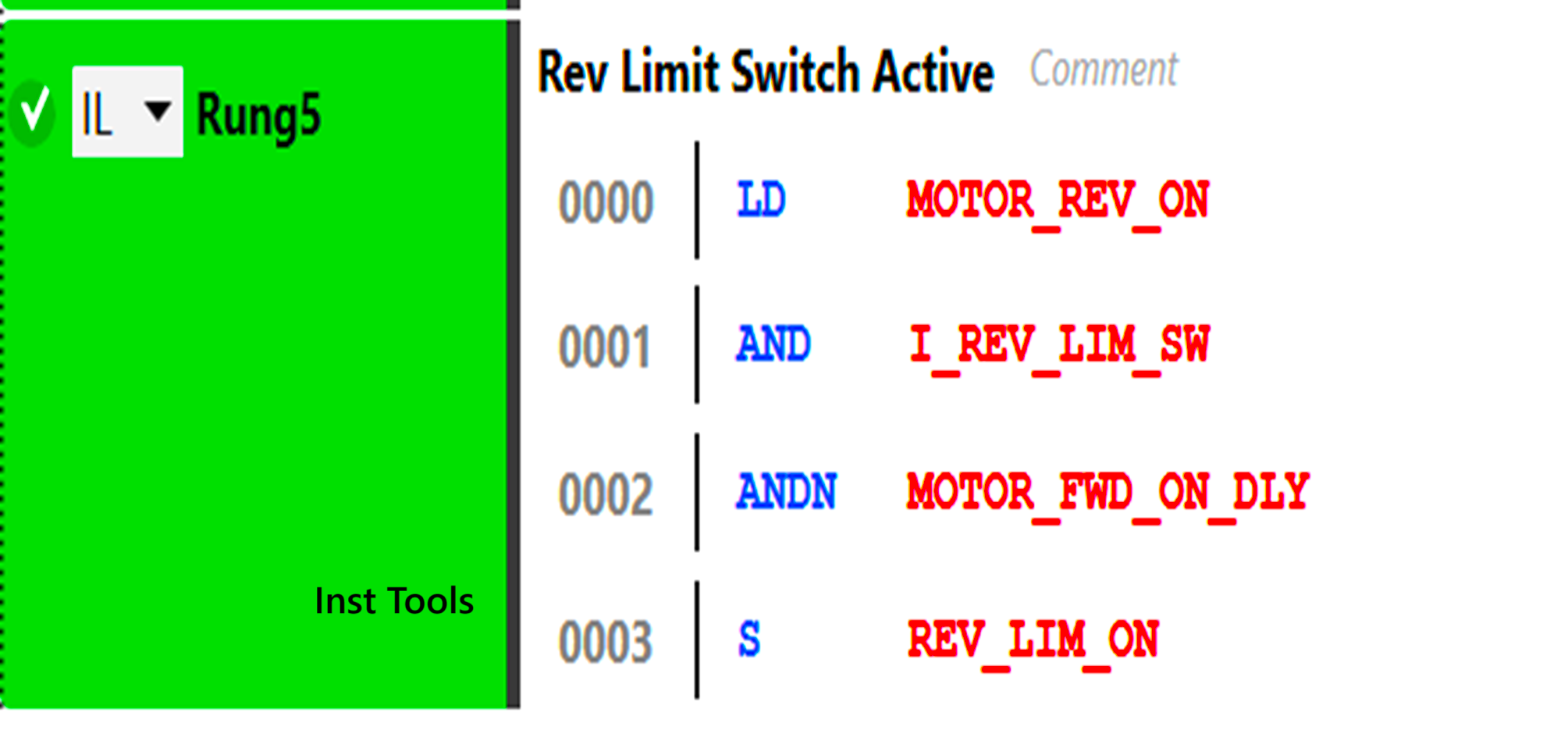 PLC motor control instruction list for beginners