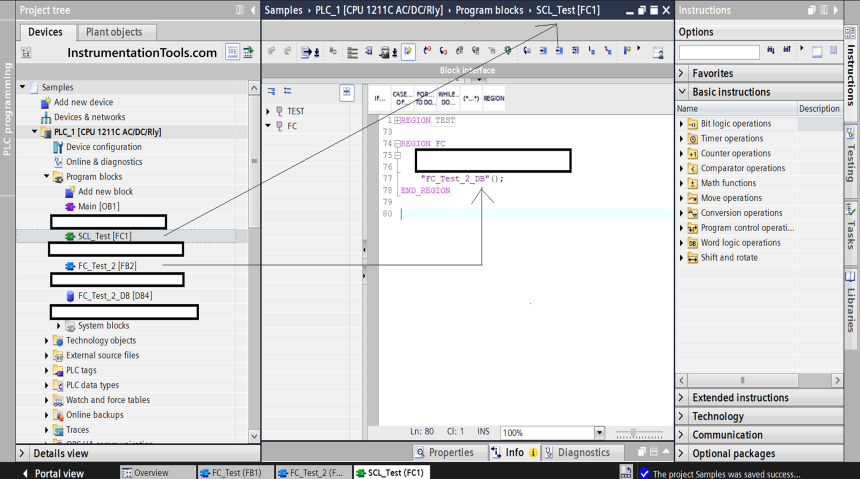 PLC Examples for calling functions in SCL