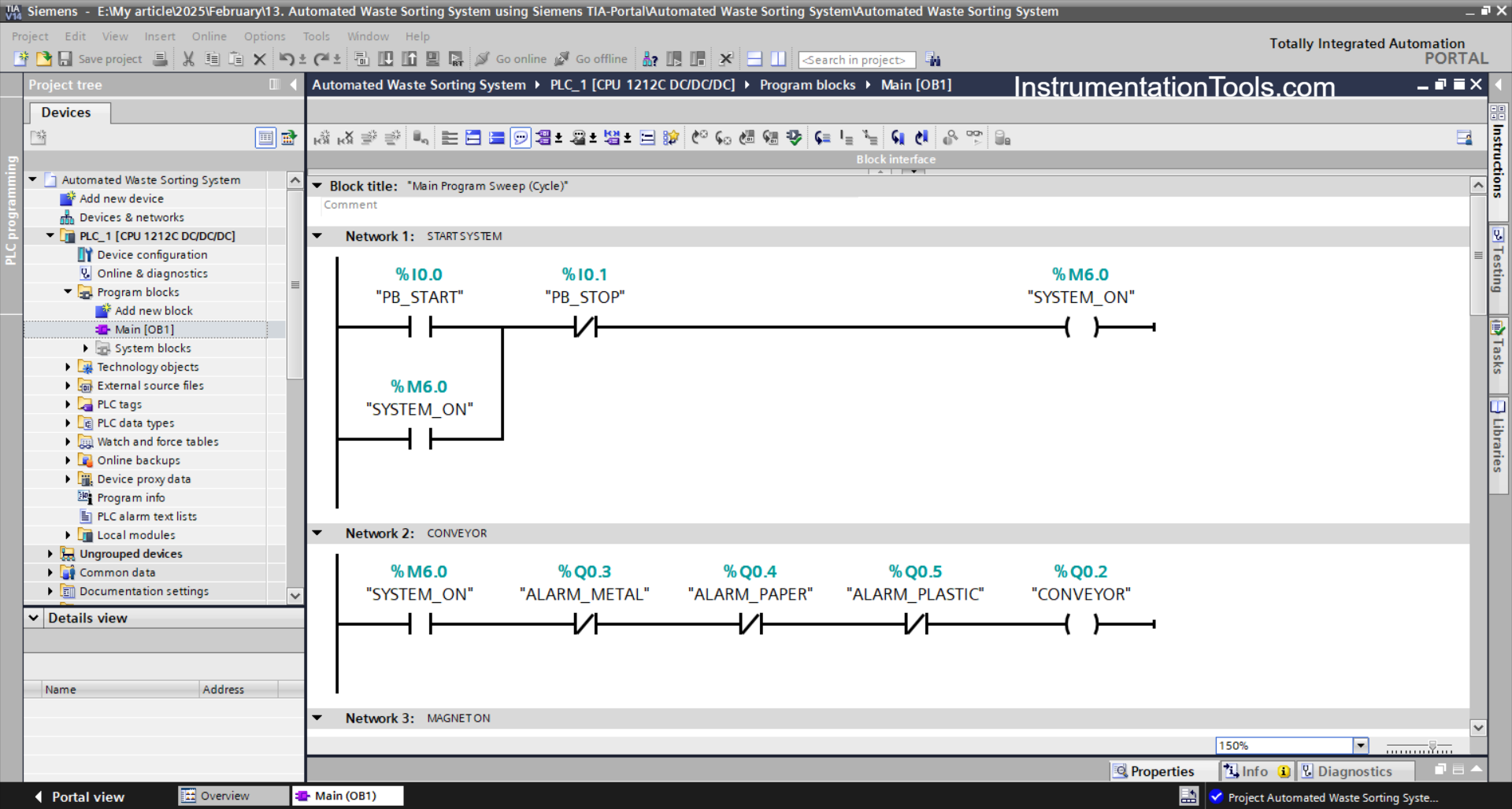 Automated Waste Sorting System PLC