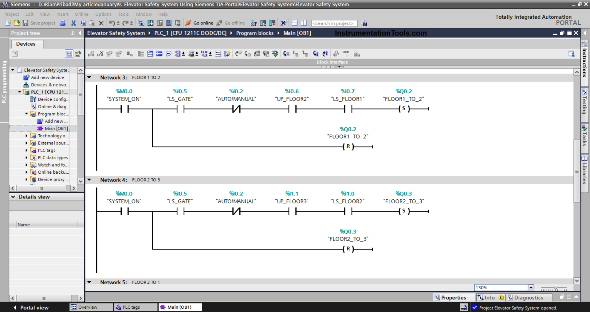 Designing Elevator Interlock Logic in Siemens PLC