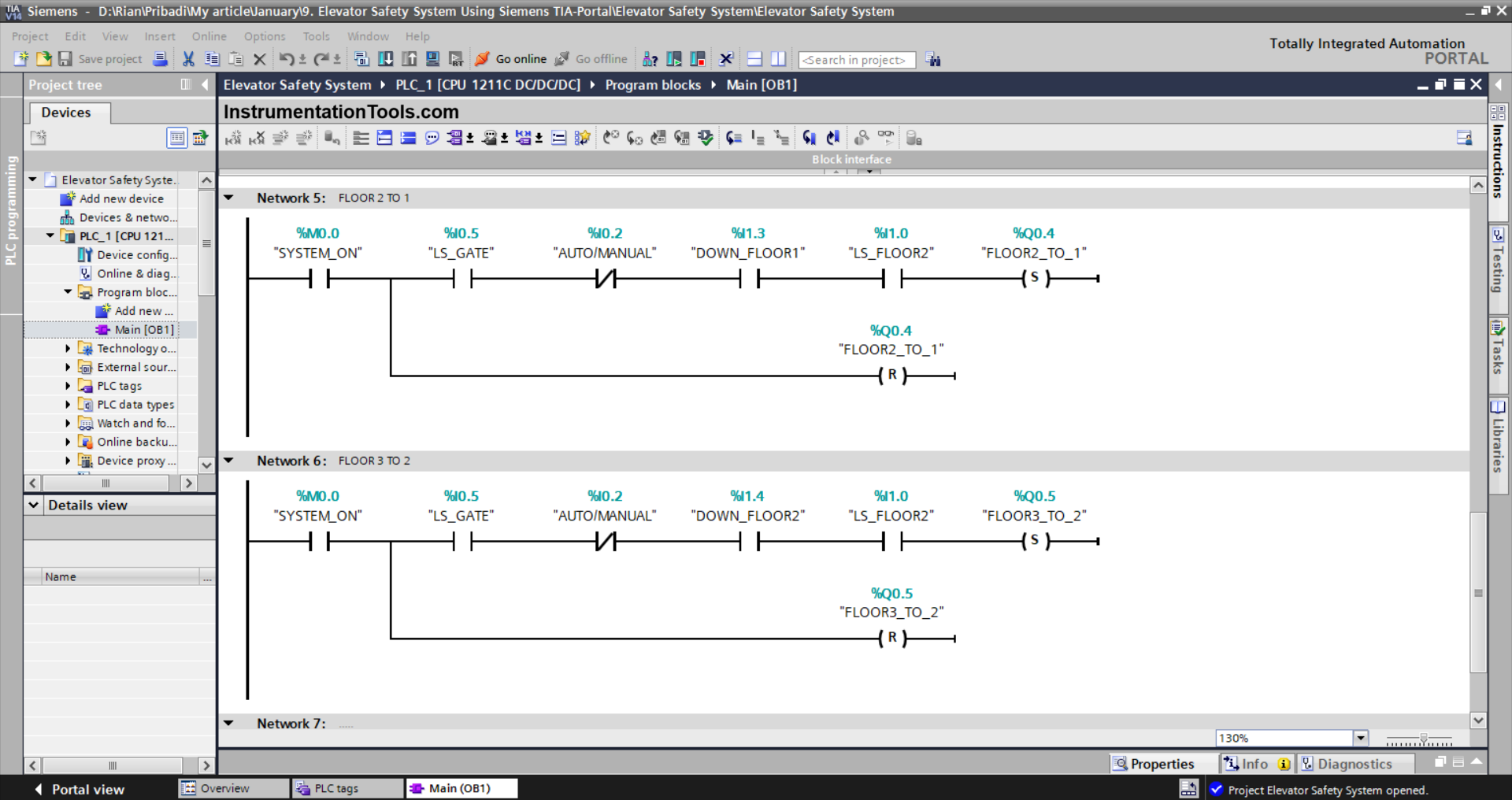 Elevator Programming in Siemens TIA Portal