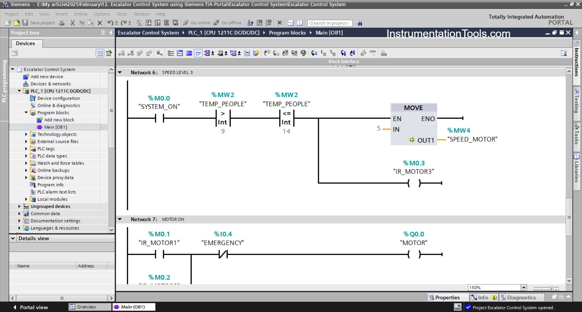 Escalator SET RESET Logic with PLC
