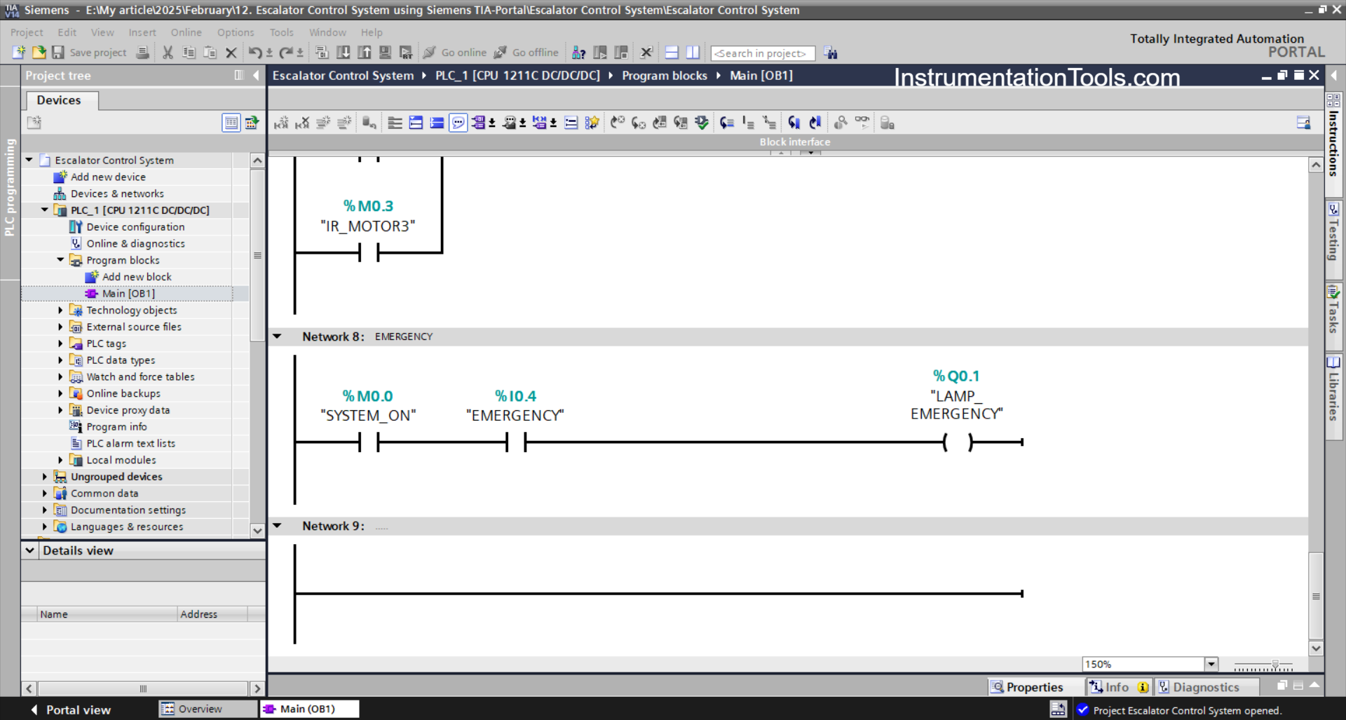 Escalator Stop Start Logic using Sensors
