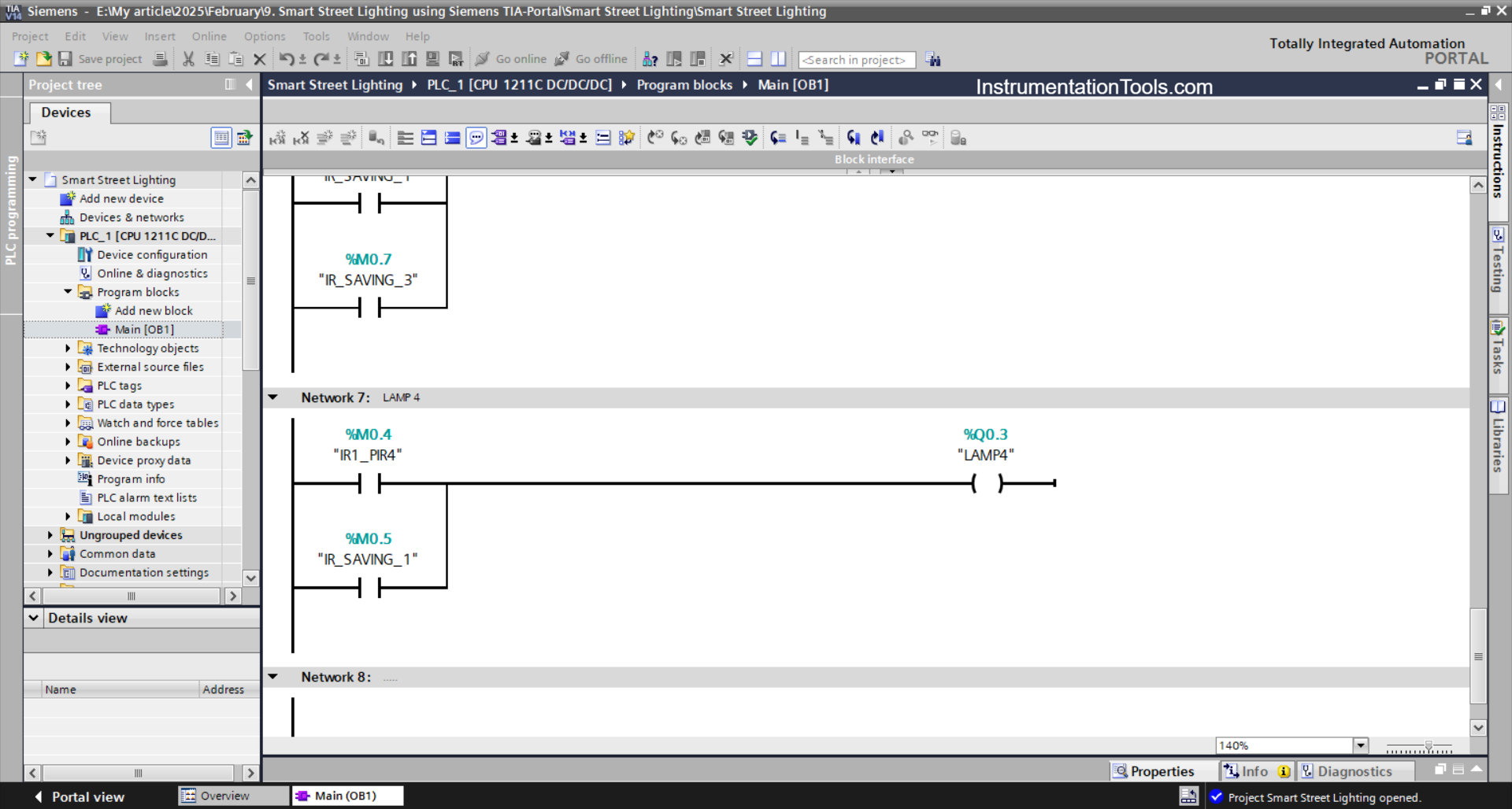 Ladder Logic for Automatic Street Lighting