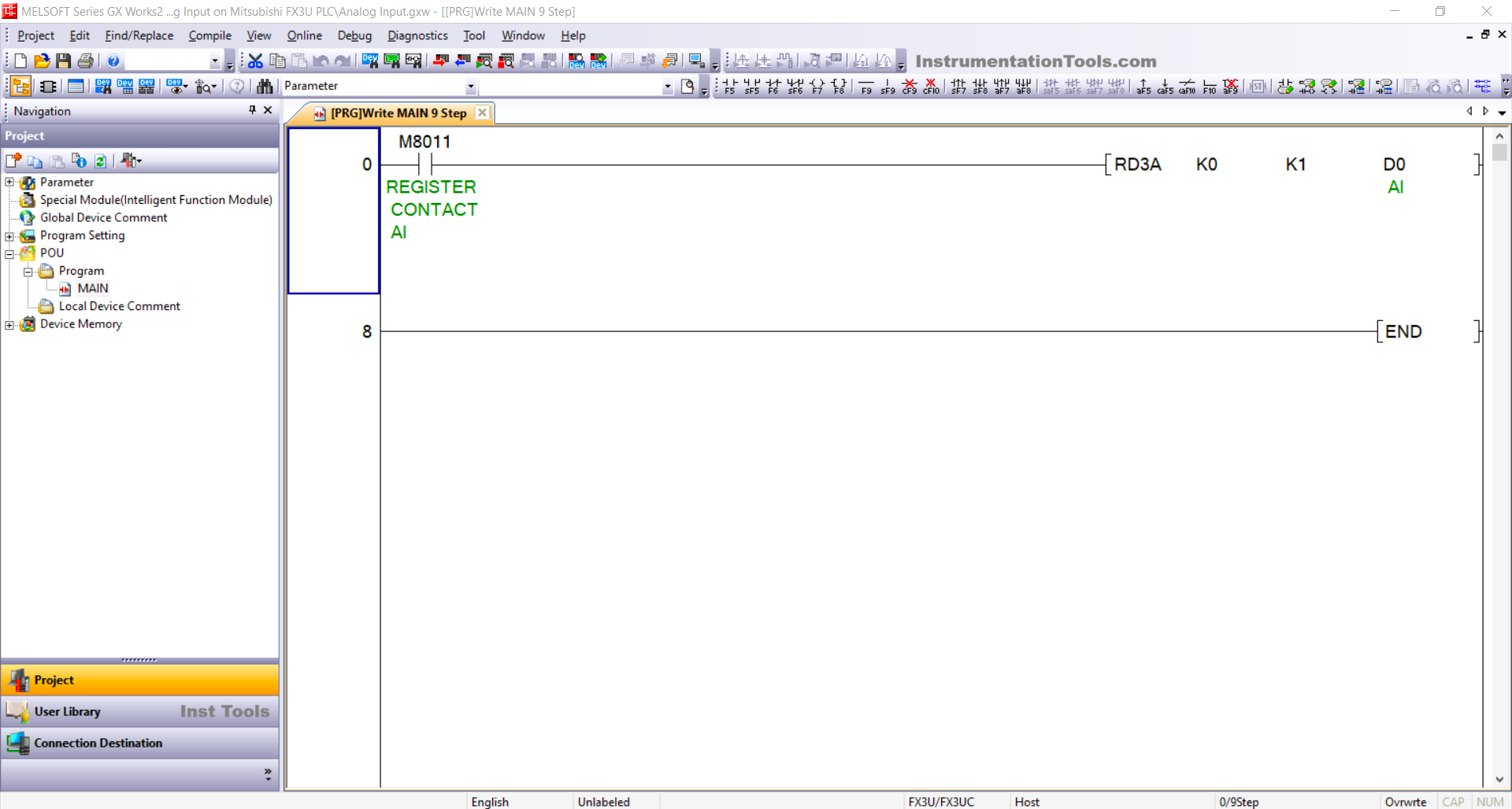 Mitsubishi Analog Input Programming