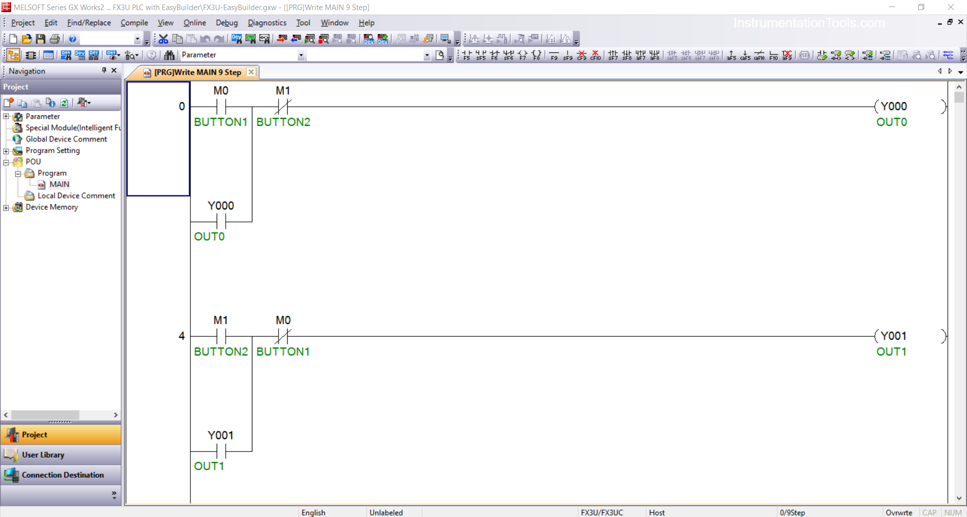 Mitsubishi FX3U PLC Simulation using EasyBuilder Online