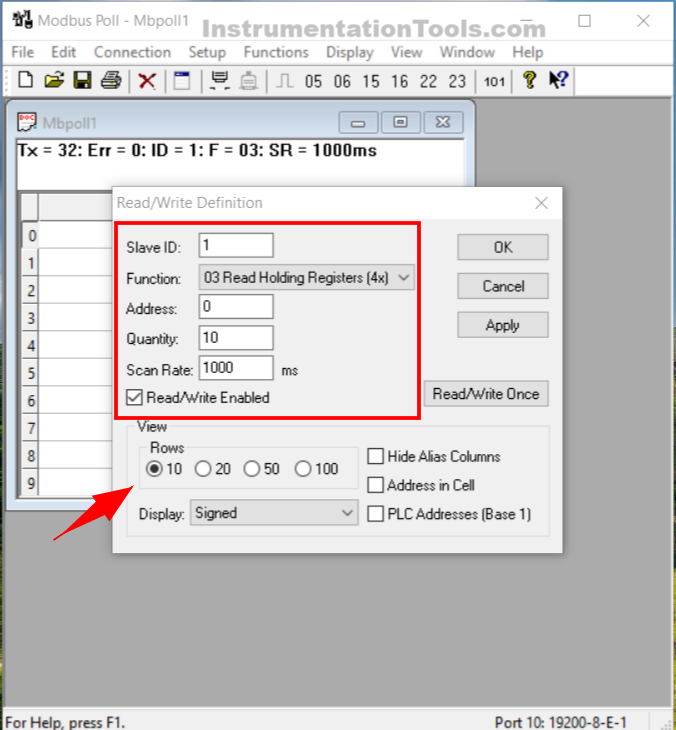 Modbus RTU Address Mapping with Modbus Poll