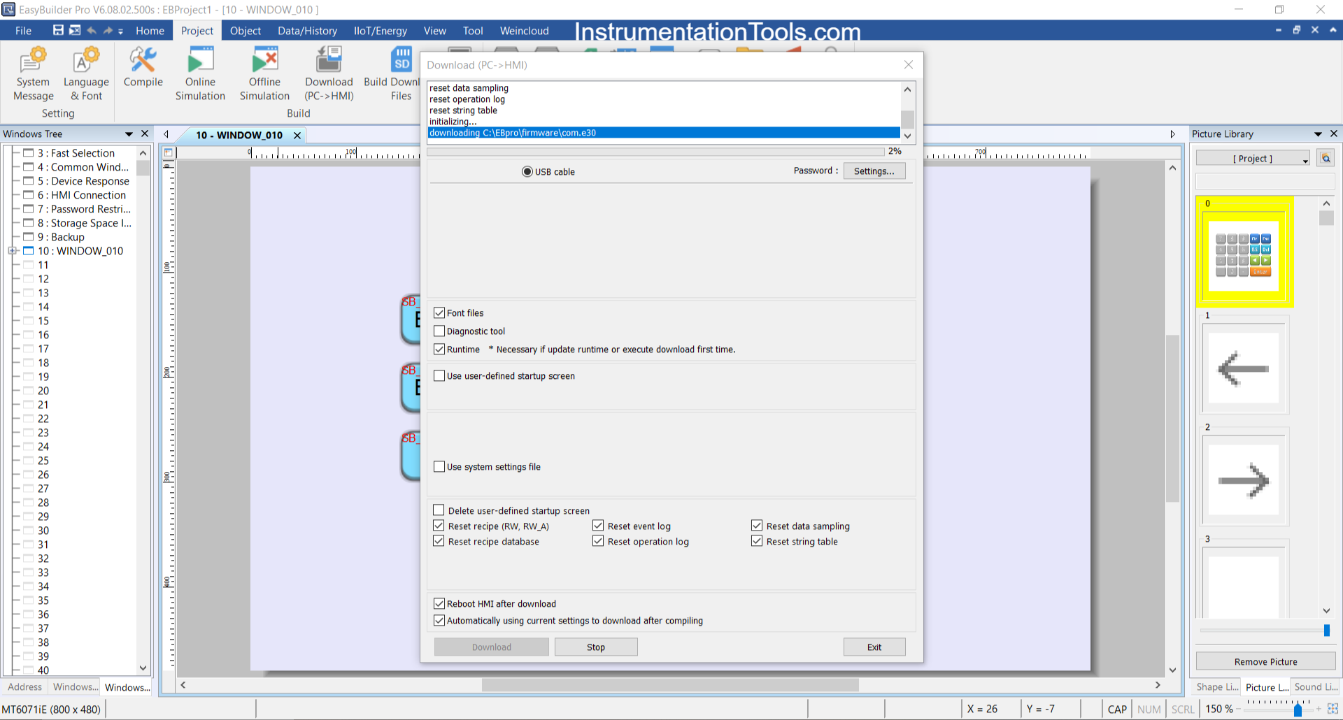 PLC to HMI RS485 data transfer