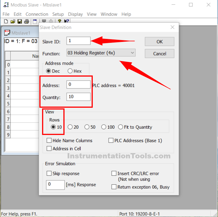 RS485 and RS232 Simulation with Modbus Tools