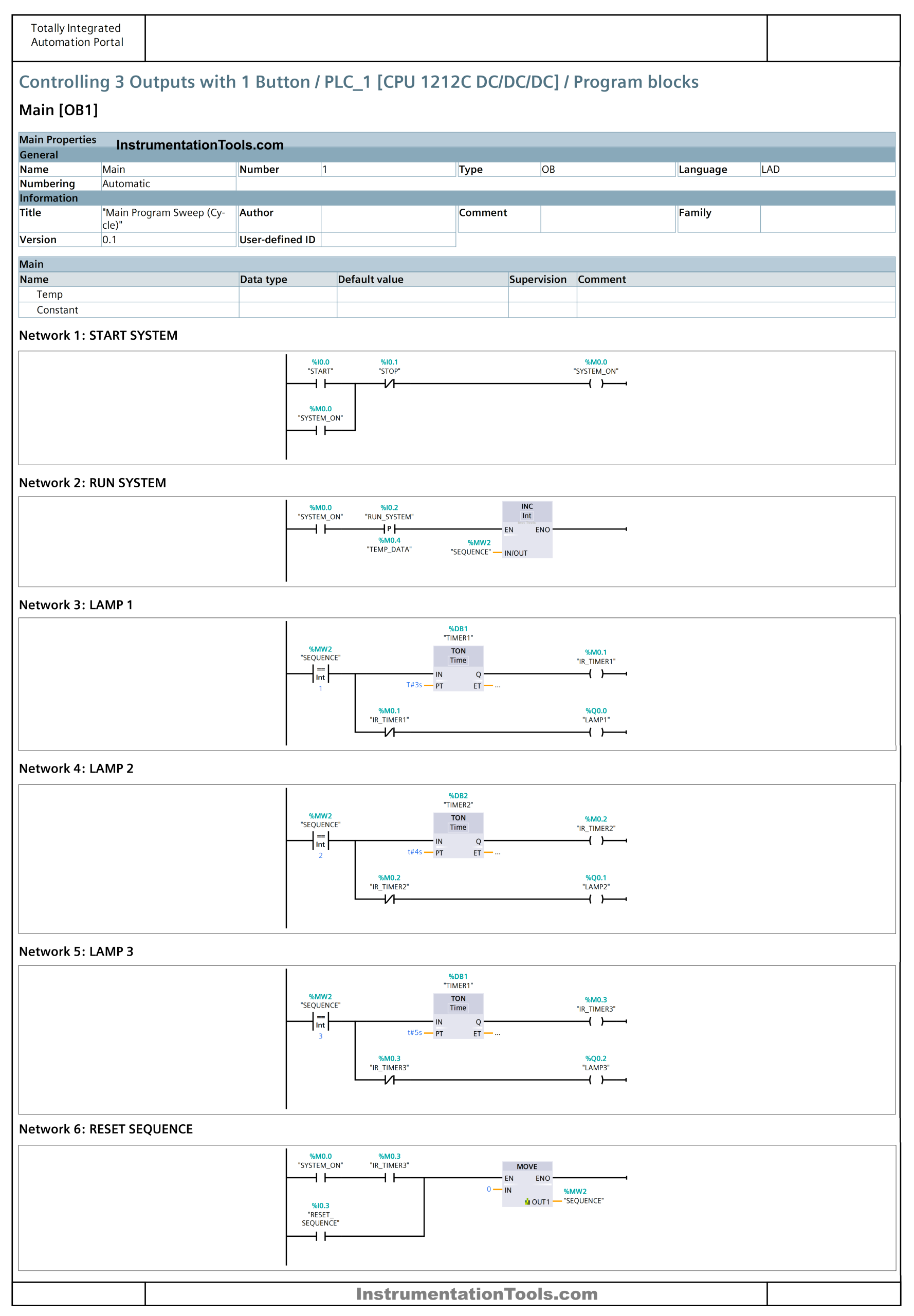Sequential control logic in Siemens TIA Portal