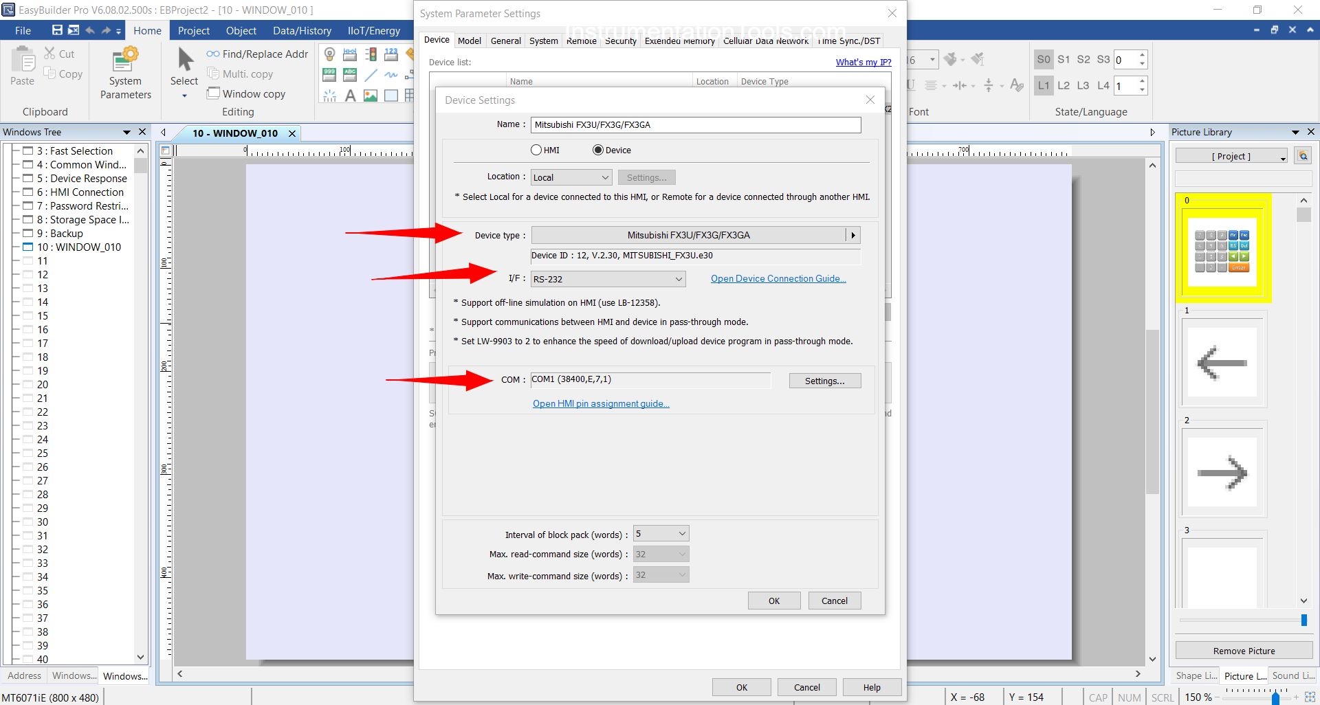 Serial communication with Weinview MT6071iE