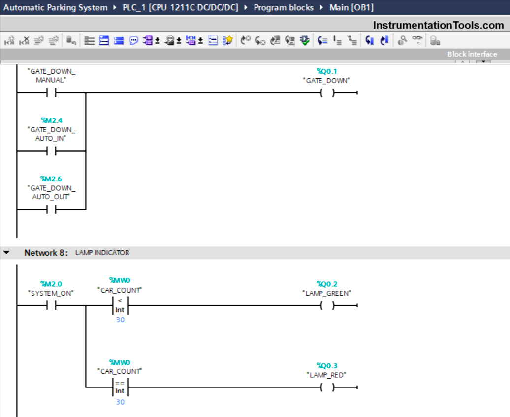 Siemens TIA Portal vehicle counting logic