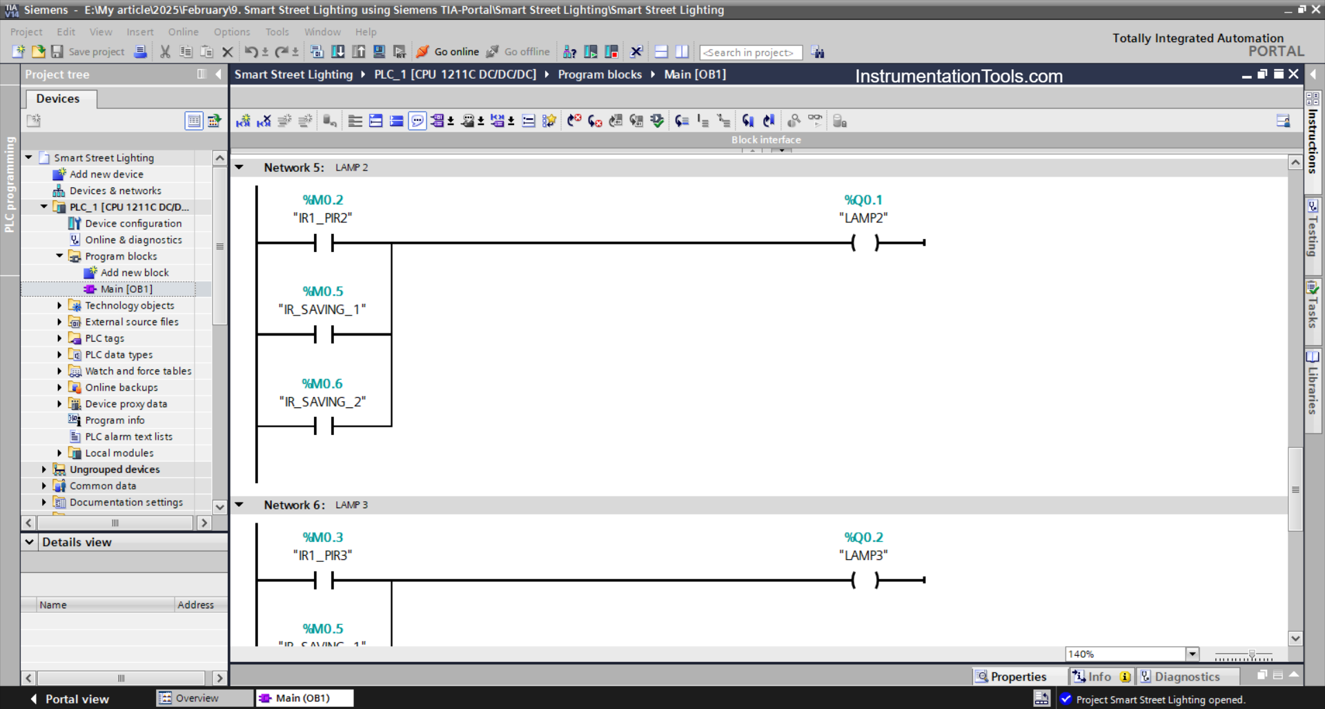 Smart City Lighting Control using PLC