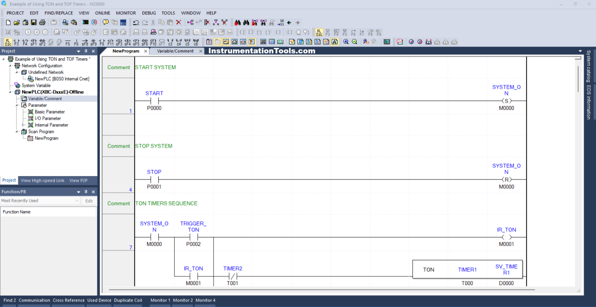 TON and TOFF Timer Example in PLC Programming