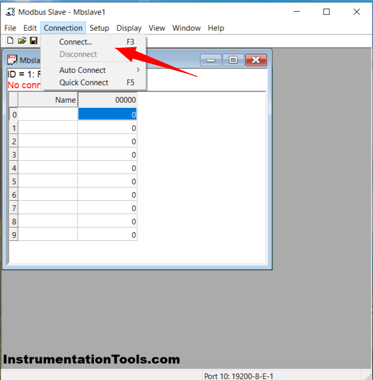 Test Using Modbus Poll Software