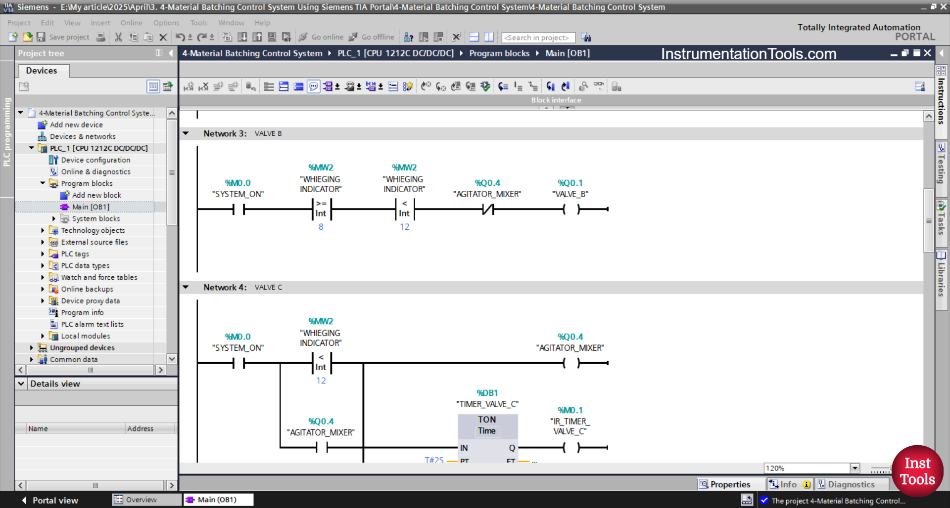 Time and Weight-Based Batching in TIA Portal