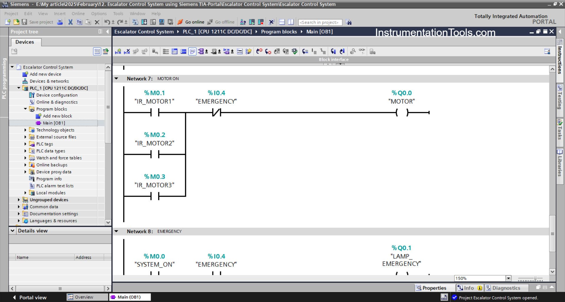 Variable Speed Escalator using PLC