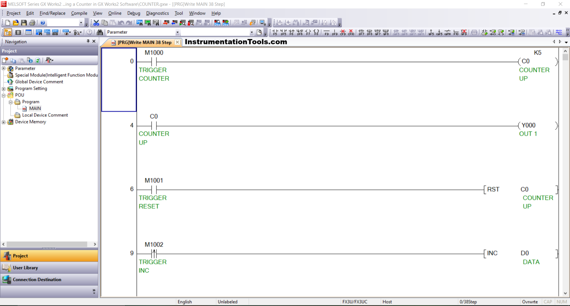 Counter Instruction Example in GX-Works2