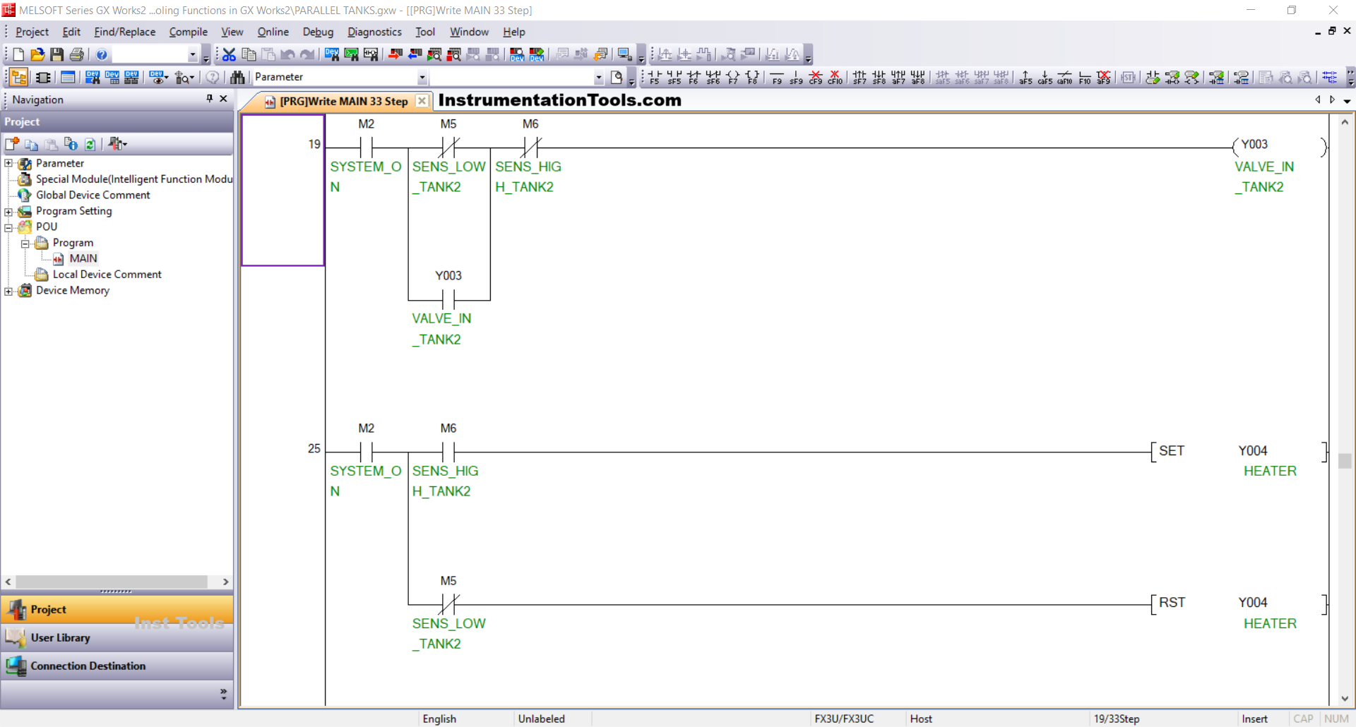 PLC Automation for Two Parallel Tanks with Timers