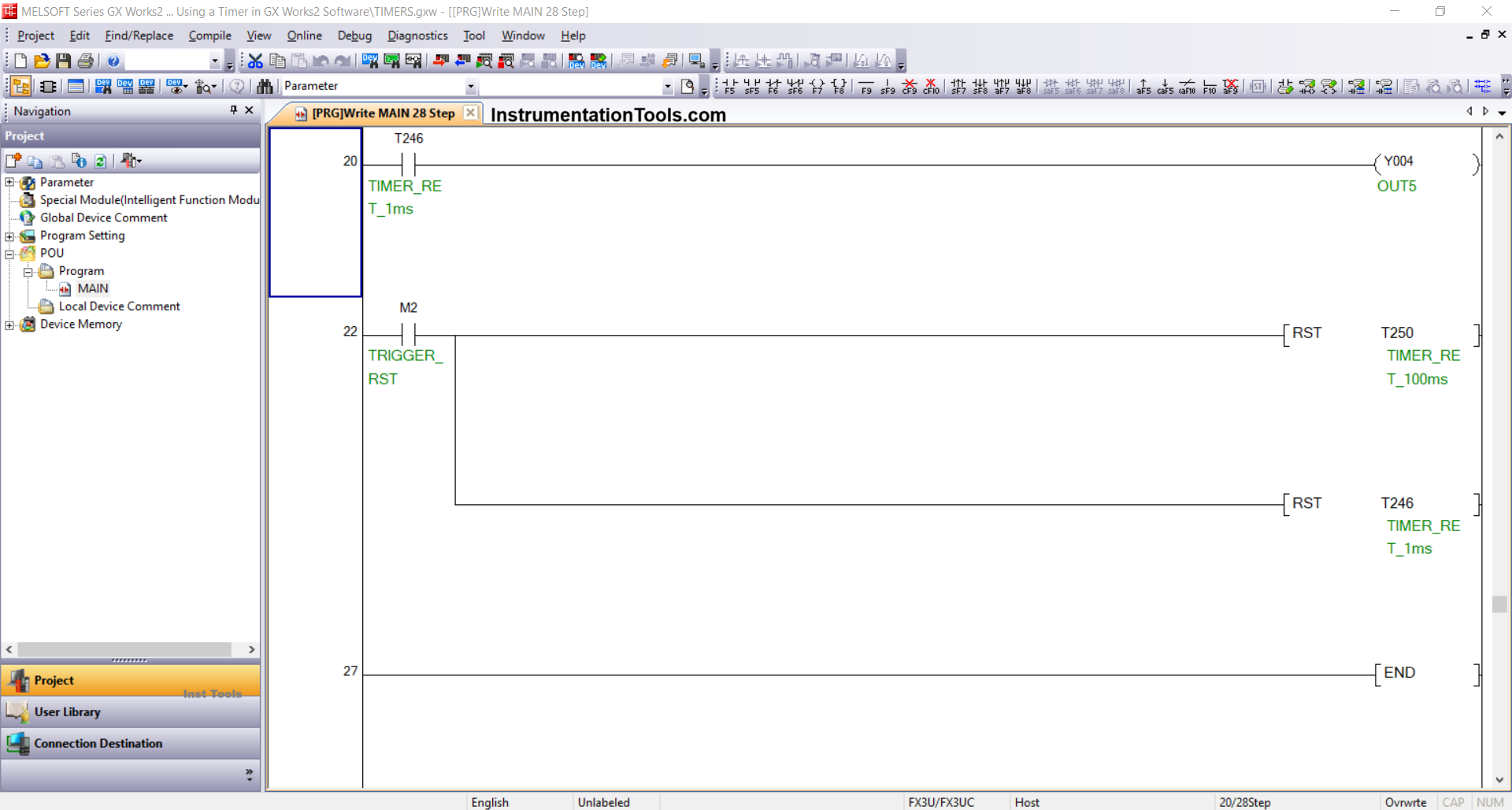 Using 100ms and 10ms Timers in Mitsubishi PLC