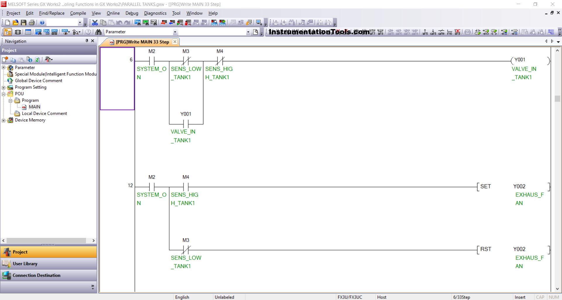 Water Tank Control System Using Mitsubishi PLC