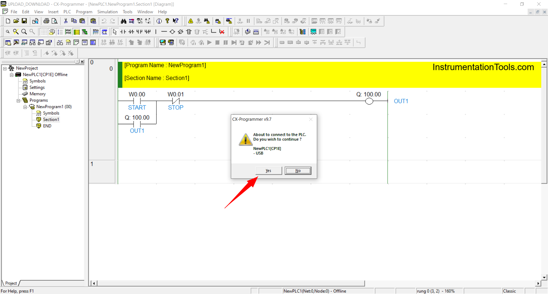 Downloading PLC Program to Omron PLC