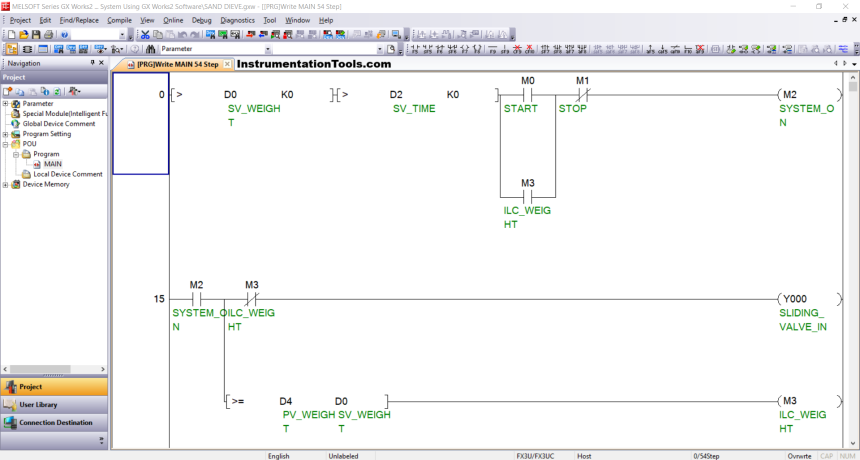 Ladder Logic for Sand Separator in GX Works2