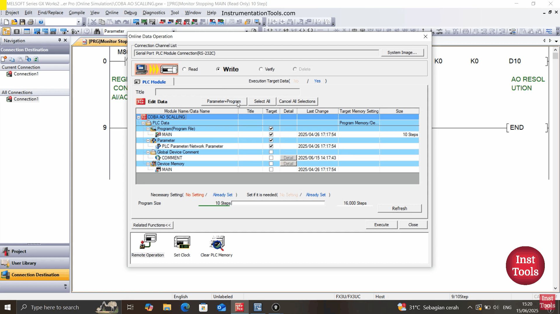 Mitsubishi PLC and Weintek HMI