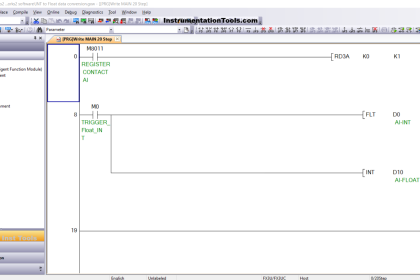 Mitsubishi PLC – Convert Integer to Float in Ladder Logic