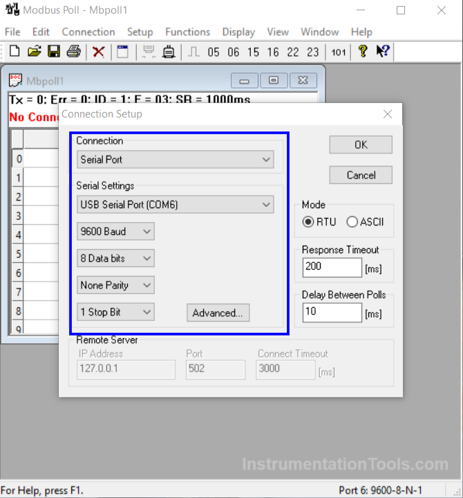 Modbus Poll Software Configuration