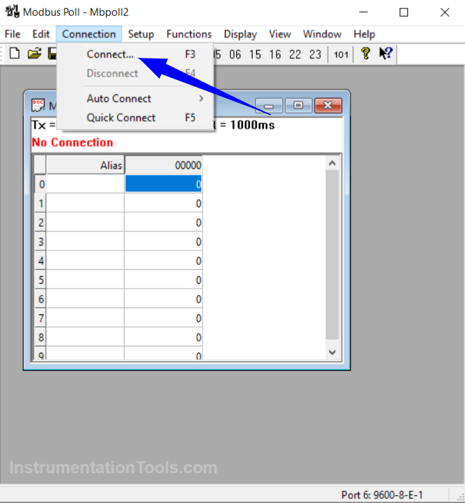 Modbus Poll Software Settings