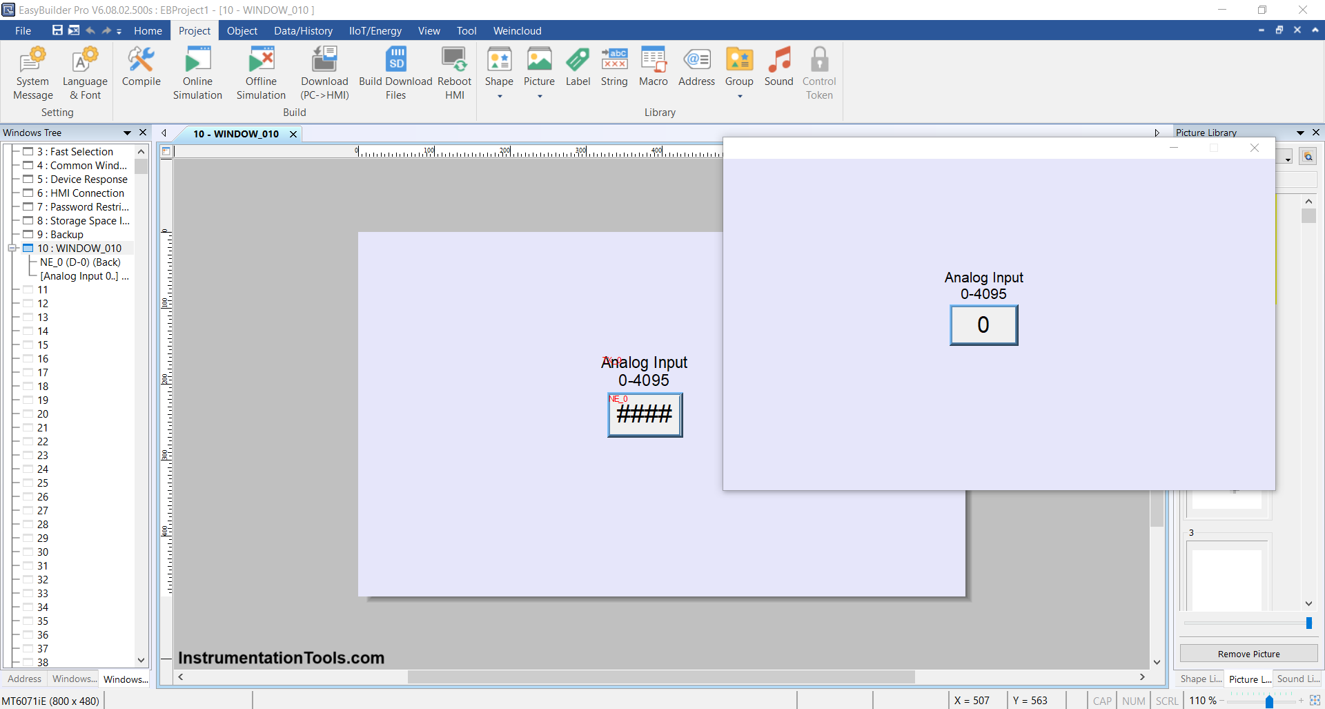Read and Display Analog Voltage in HMI
