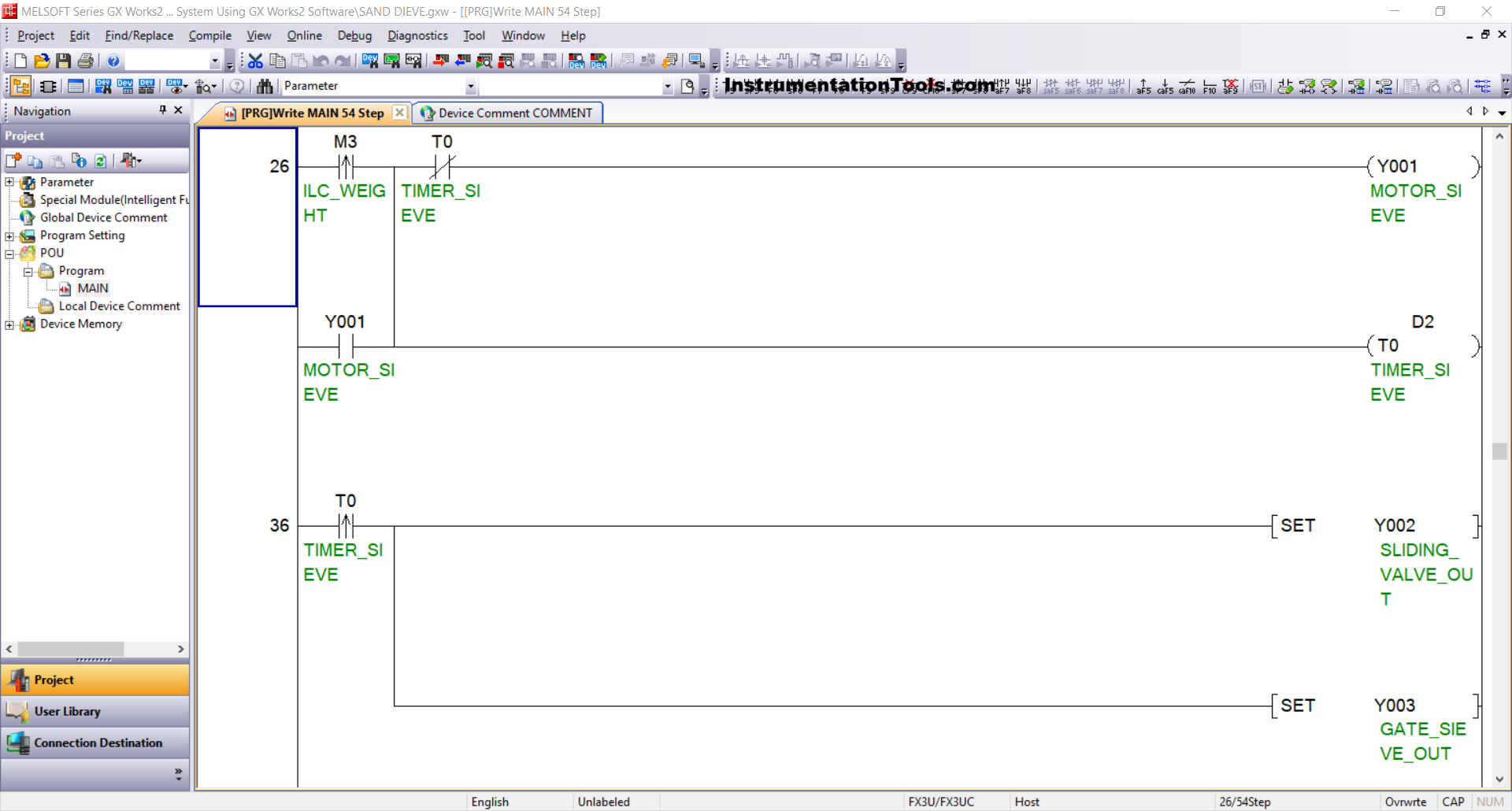 Sand Process in PLC Ladder Logic