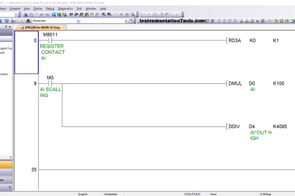 Scaling Analog Input to 0-100% in Mitsubishi FX3U PLC