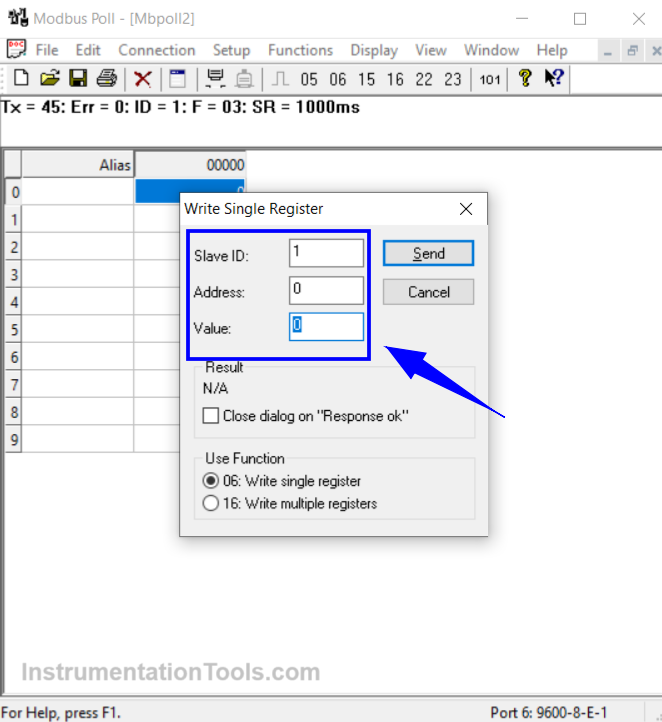 Sending Data from Modbus Poll
