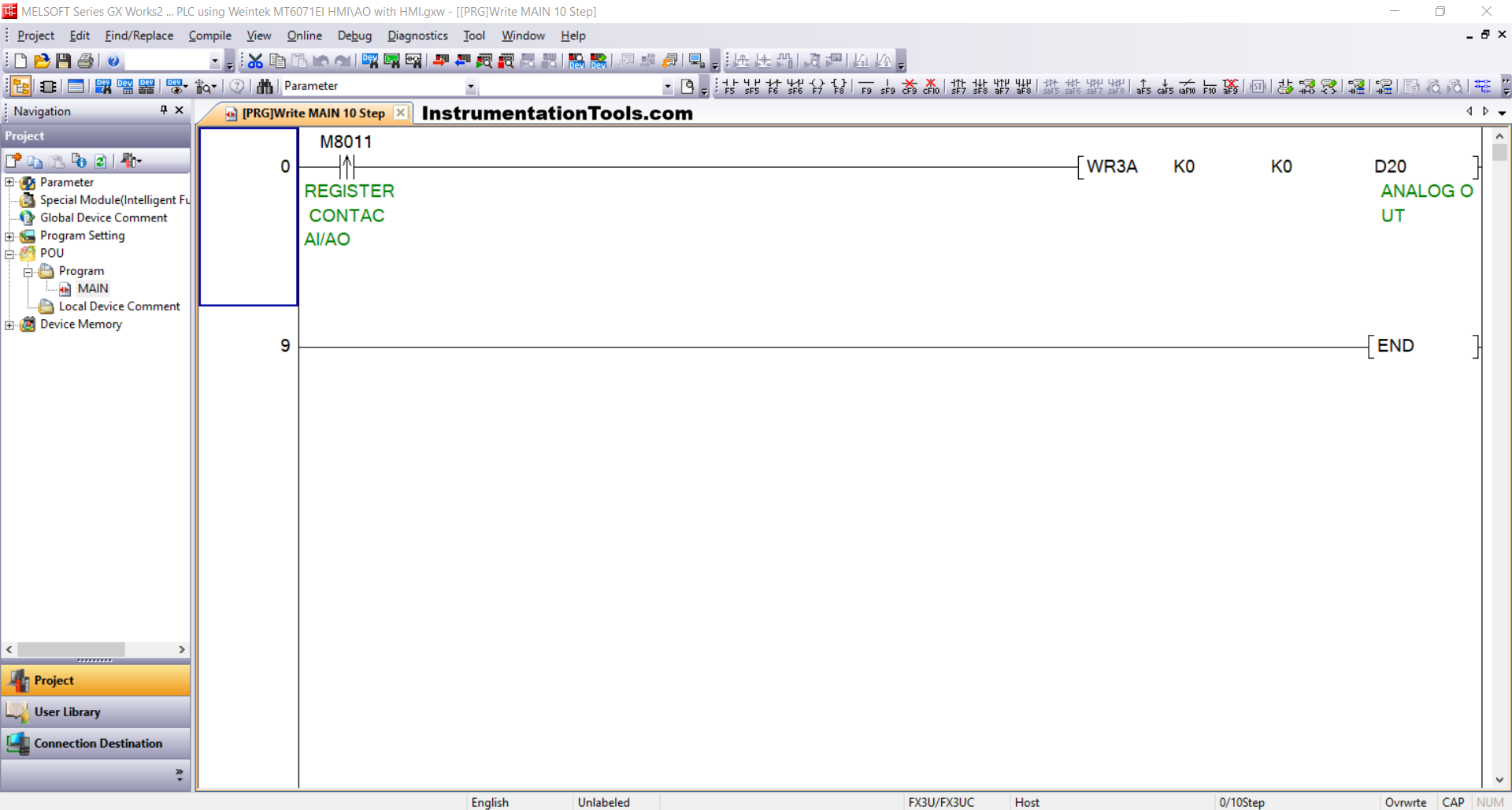 Set Analog Value in PLC from Weintek Touch Screen