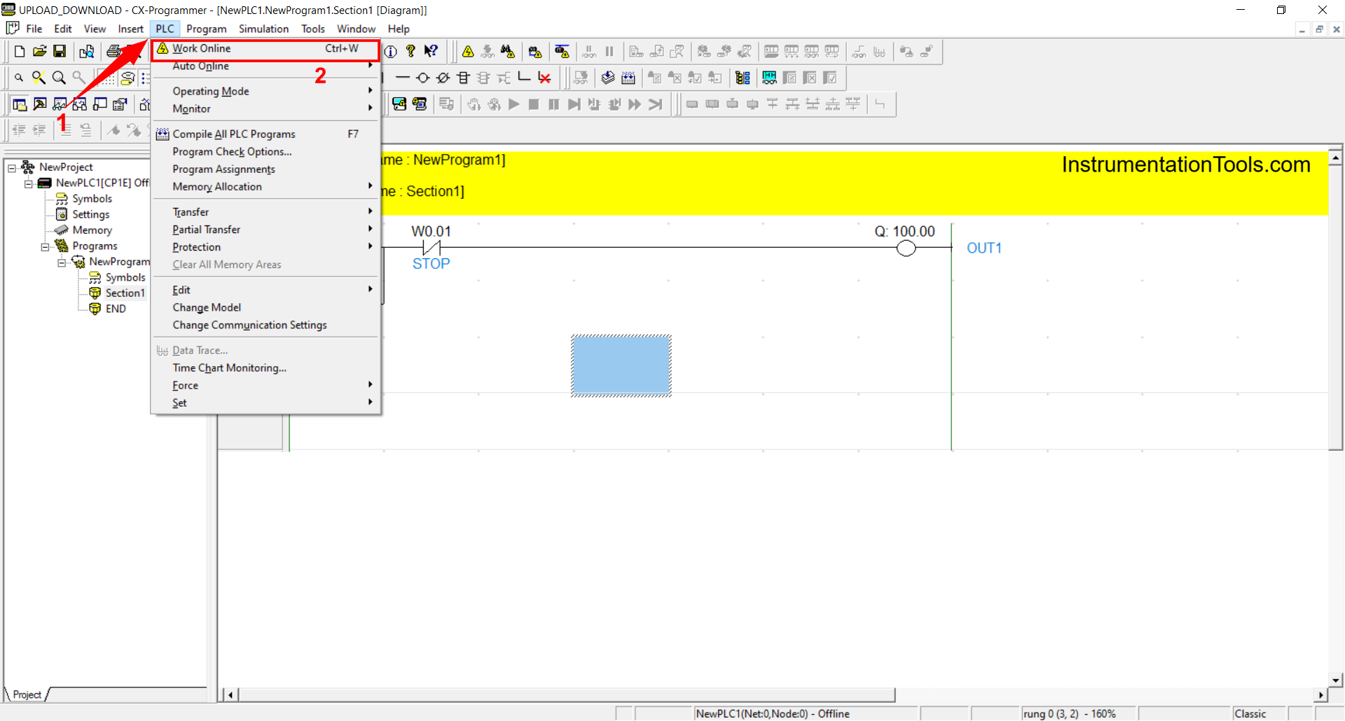 Upload and Download Programs in Omron CX-Programmer