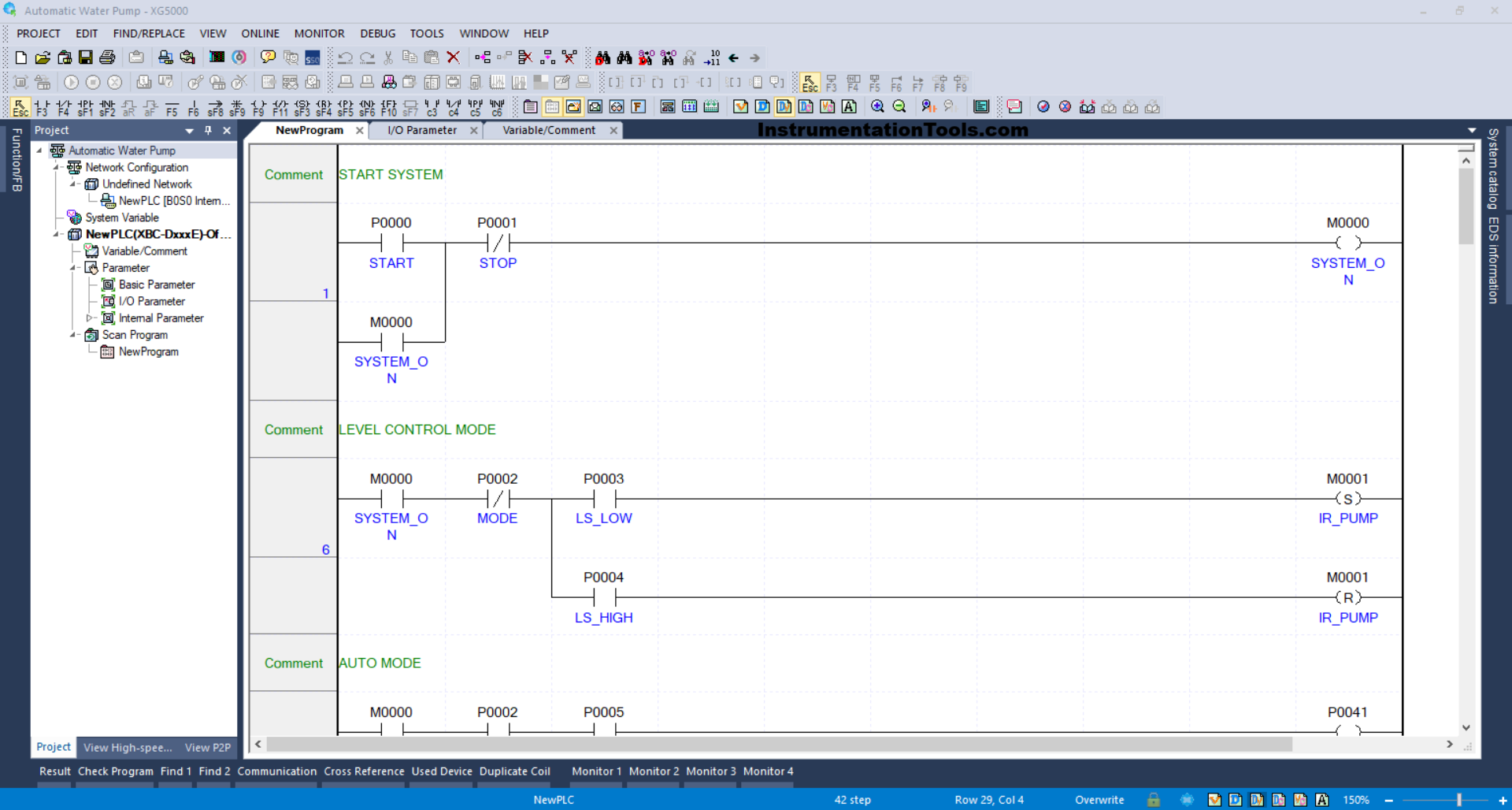 Automatic Water Pump Control Using XG-5000 PLC