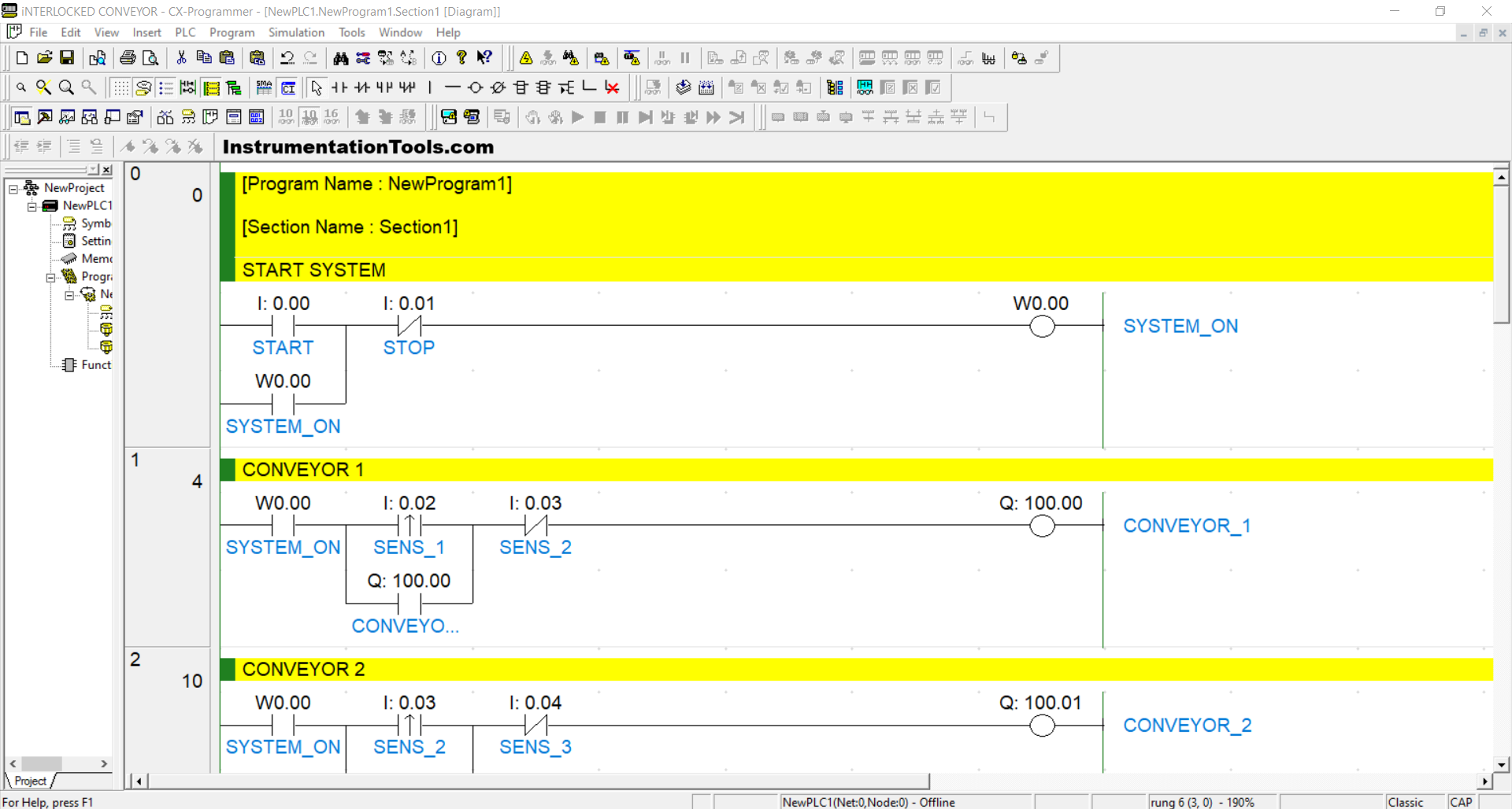 Control 4 Conveyors with Interlock Logic in CX-Programmer