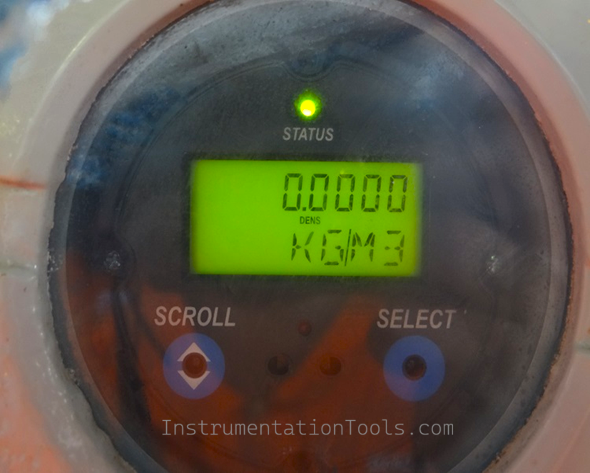 Coriolis mass flow meter reading density
